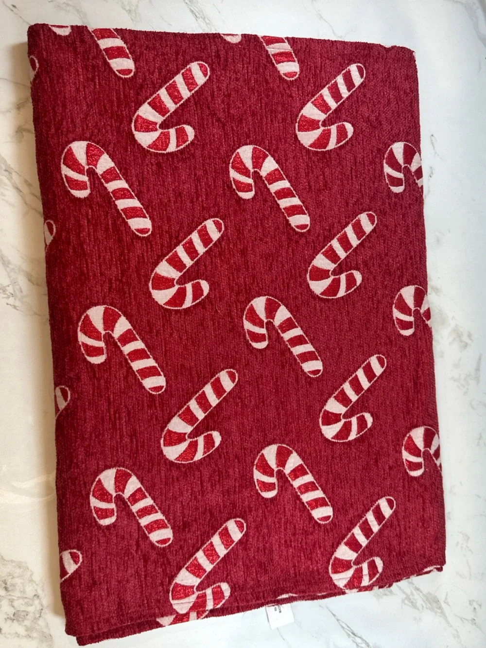 Holiday Candy Cane Table Runner - Red